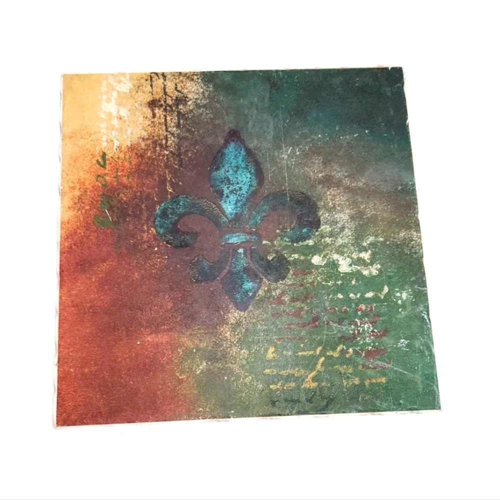 Fleur-de-lis Multi-Color Ceramic 7.5
